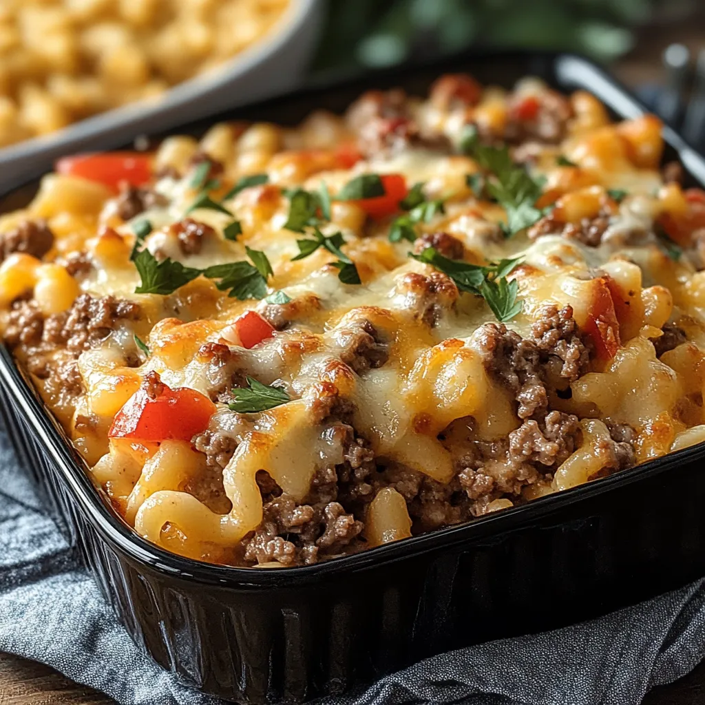 Layers of baked beef, pasta, and bubbly cheese for an easy family-style dinner.