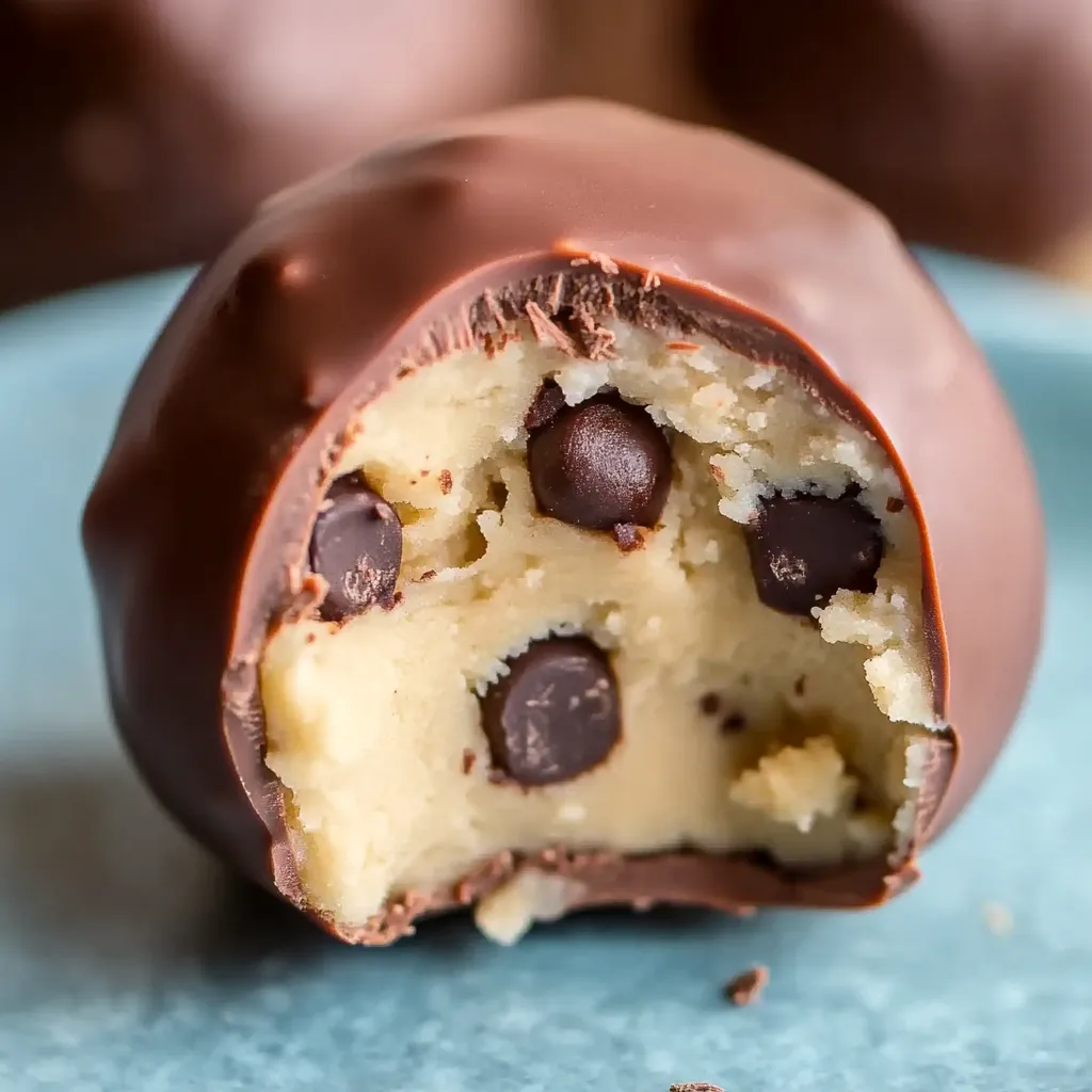Round chocolate cheese balls served on a plate, offering a healthy dessert that looks both tasty and satisfying.