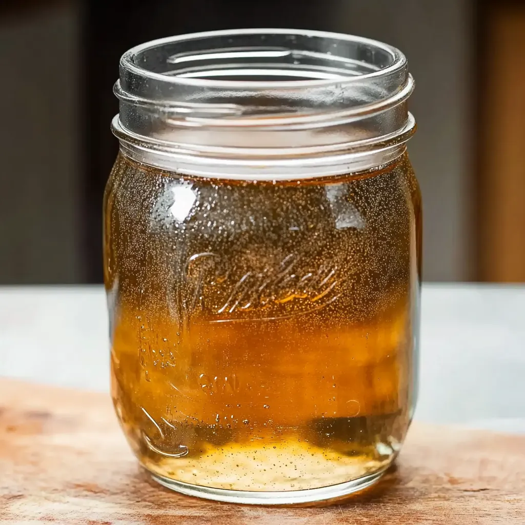 A clear bowl filled with vanilla simple syrup.