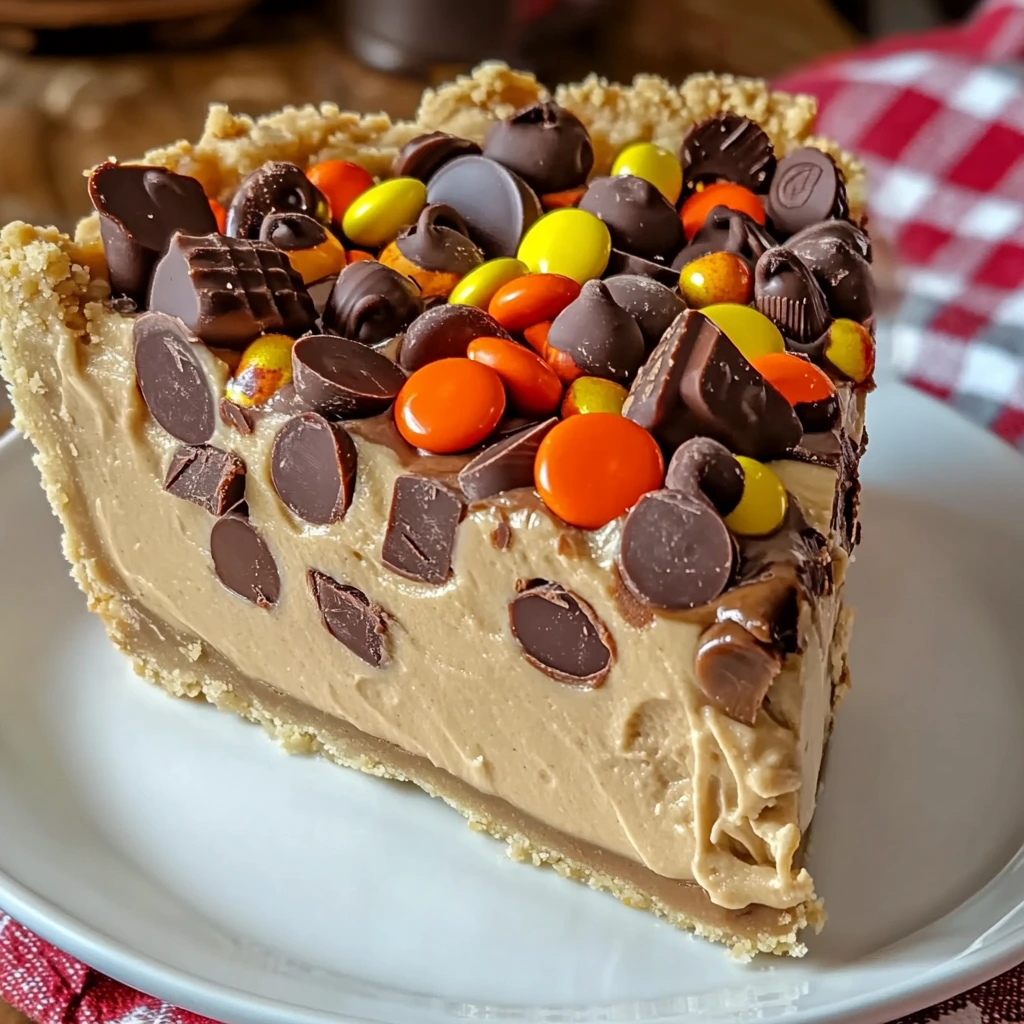 A massive no-bake Reese's Peanut Butter Cup pie.