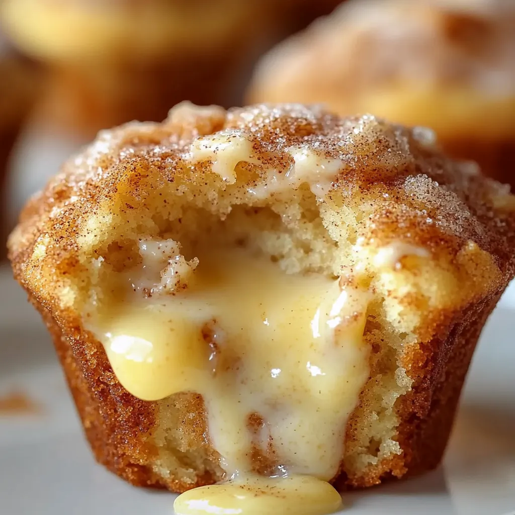 Deliciously gooey cinnamon cream cheese muffins, showcasing a warm, fluffy texture and a sweet, inviting aroma.