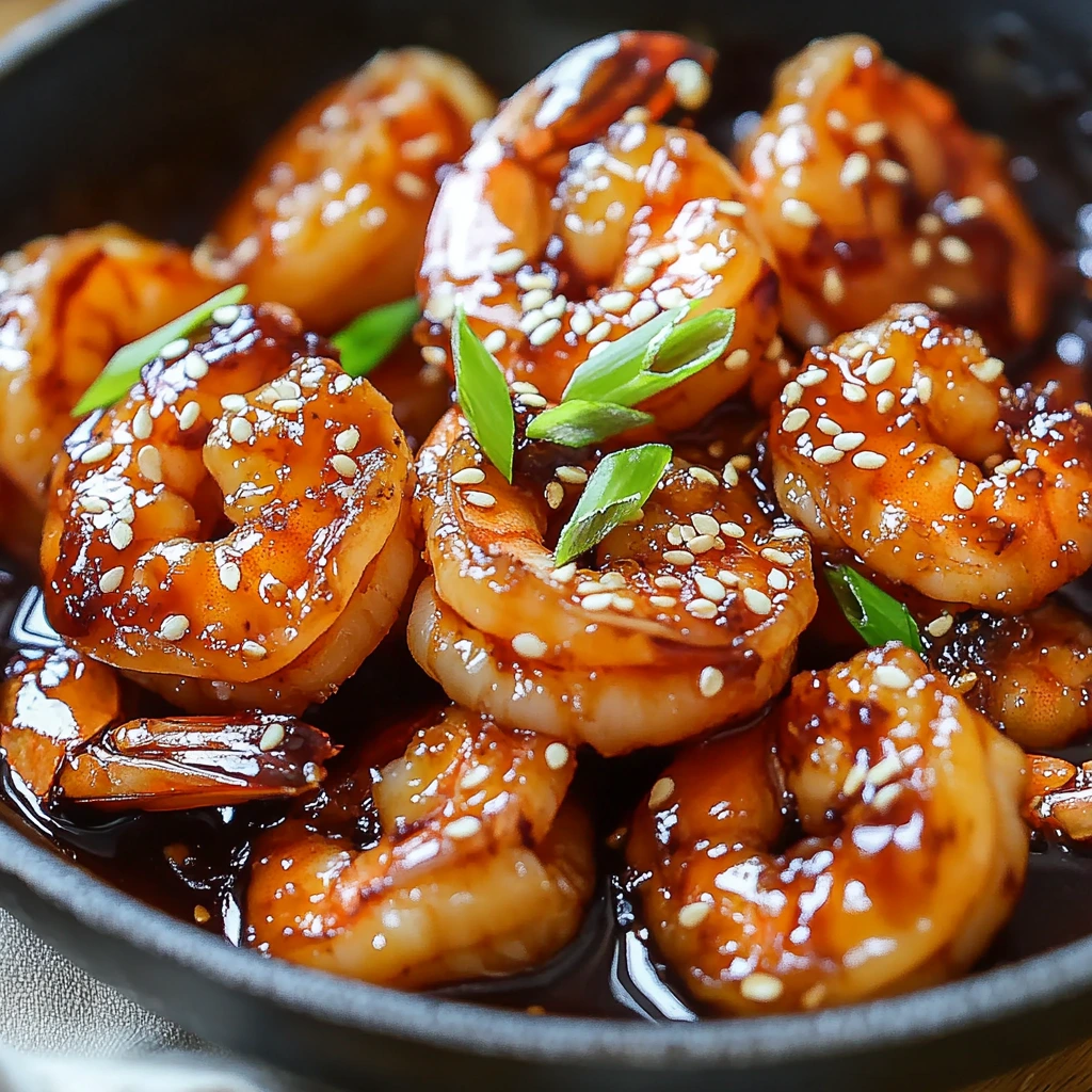 A plate topped with crispy shrimp, green onions, and a sweet-spicy dipping sauce.