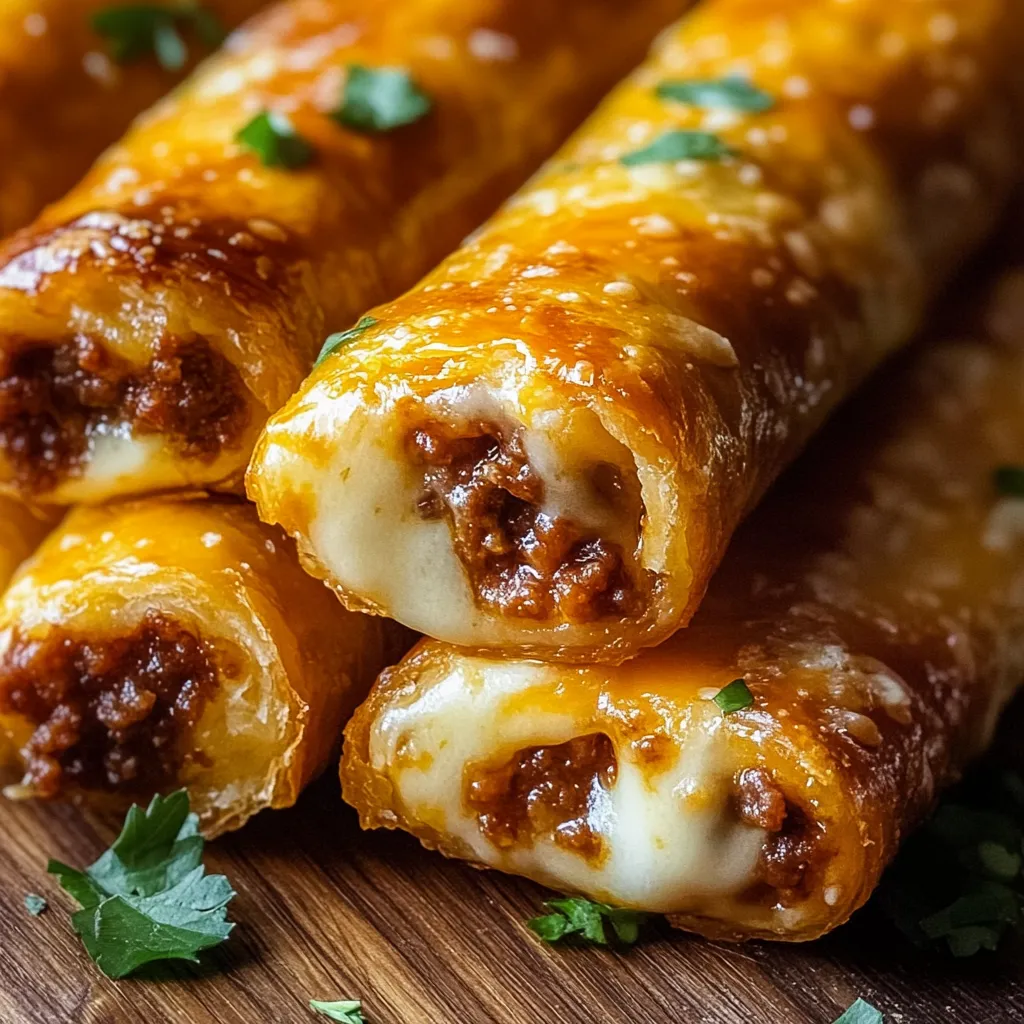Close-up of golden, crispy cheesy taco bites with melted cheese oozing out.