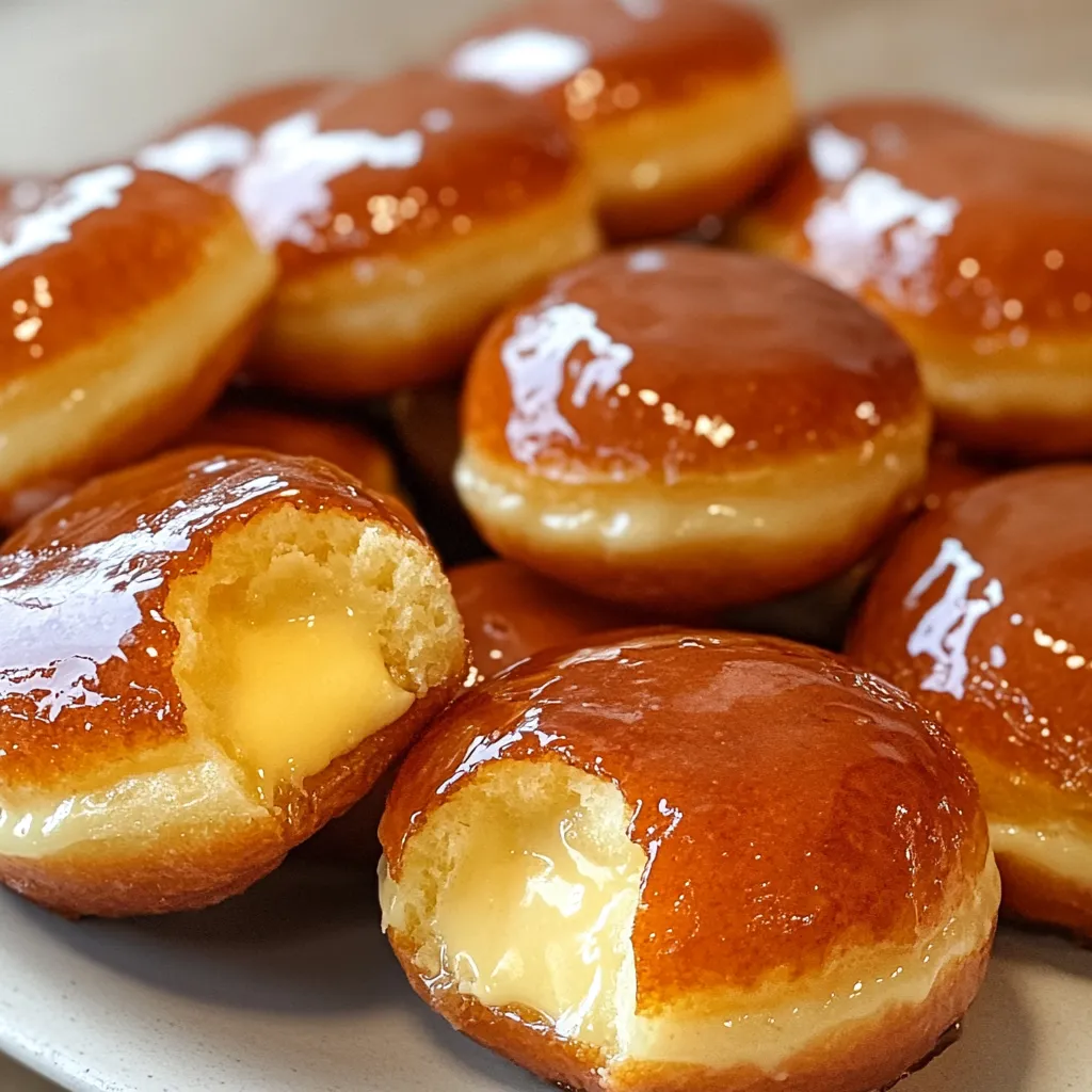 Rich donuts with a smooth creamy center and a brittle caramelized top, bringing together the classic crème brûlée experience.