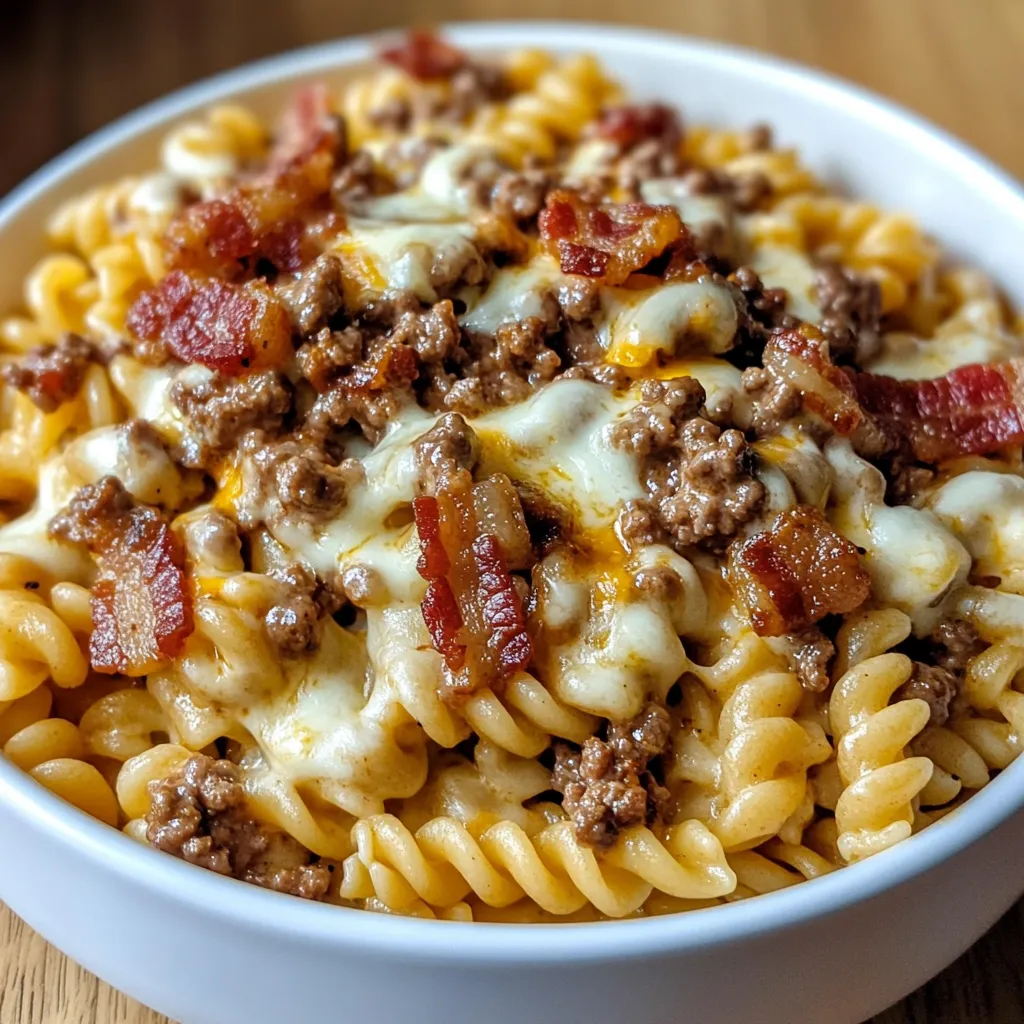 A comforting pasta dish with crispy bacon and a creamy sauce.